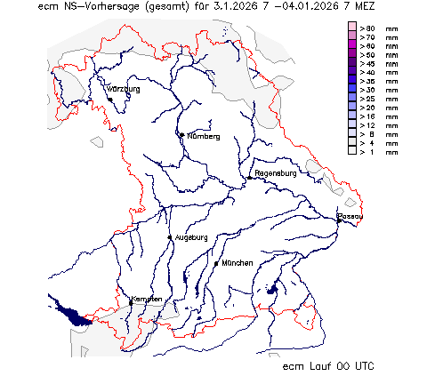 ECM Niederschlagsvorhersage (Summe) für 24 Stunden vom 03.01.2026 wurde nicht gefunden!